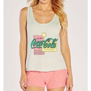 Wildfox Coca Cola Lyla Tank Top Womens XS Mint Green Graphic‎ Retro Summer Y2K